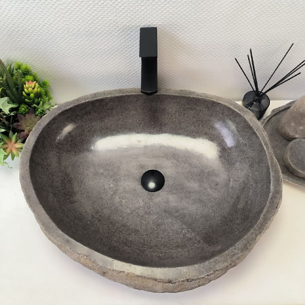Раковина из речного камня RS-63600 (62*53*16) 0124