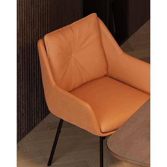 Стул Allar коричневый, экокожа, рогожка