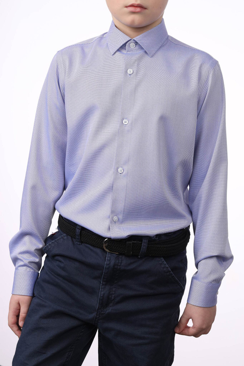 Сорочка подростковая VESTER длинный рукав, цвет синий, бамбук/пэ/эл