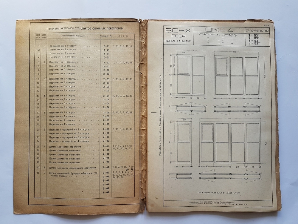 "Стандарты дверей и оконных переплетов для жилстроительства". ВСНХ-СССР Строительный комитет. 1929г. - редкая книга