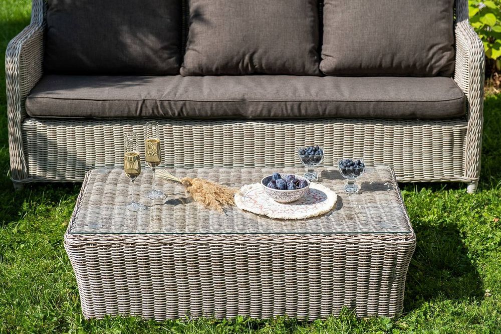 "Гляссе" лаунж-зона из искусственного ротанга, цвет бежевый