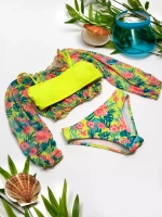 купальник раздельный 3 в 1 топ кроп парео и плавки