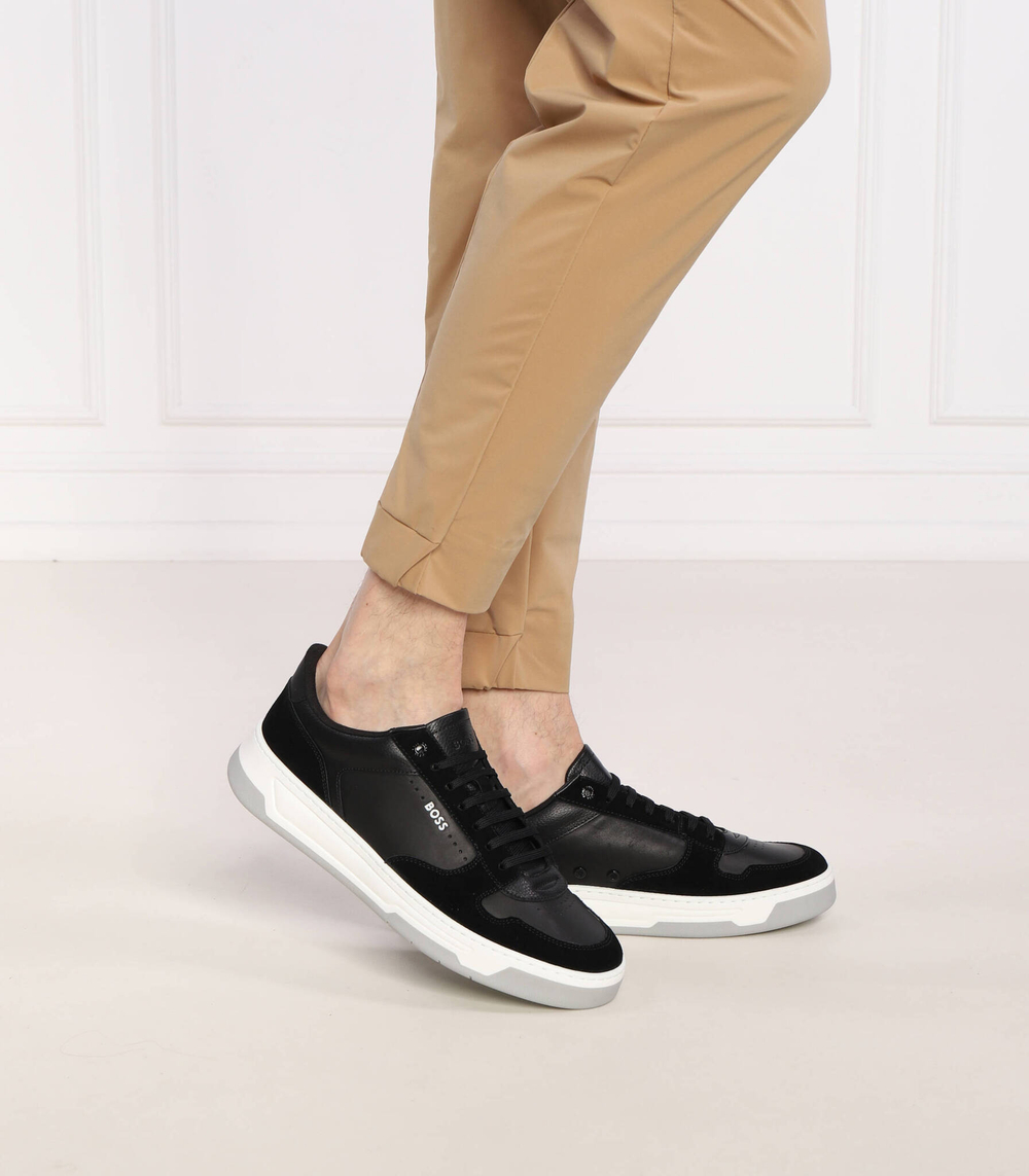 Кожаные кроссовки baltimore_tenn_sdtb BOSS BLACK - черный(50493208)