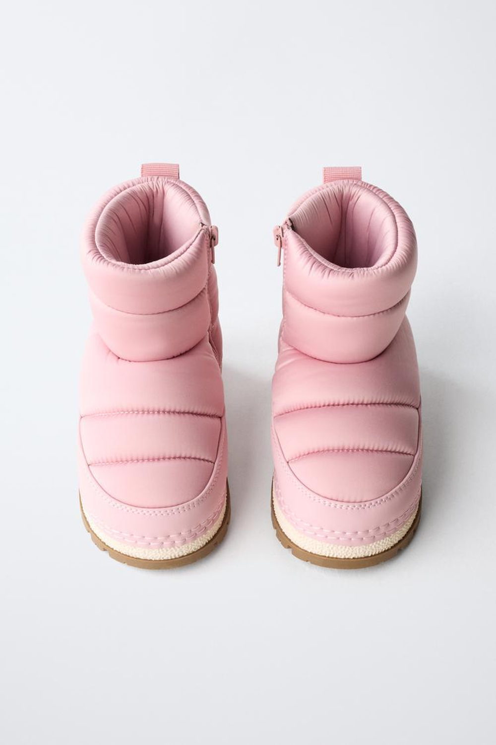 ZARA НЕЙЛОНОВЫЕ ЗИМНИЕ БОТИНКИ, РОЗОВЫЙ