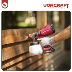 WORCRAFT Краскопульт электрический аккумуляторный для компрессора, распылитель садовый, 20 V, 250 Вт, 1000мл, 70 DIN( Без АКБ и СЗУ)