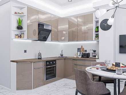 Угловая модульная кухня Фьюжн-04 Gallant - Белый 2340*2200/1800*600