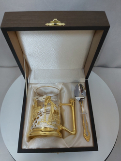 Подстаканник Нефтяники с позолотой