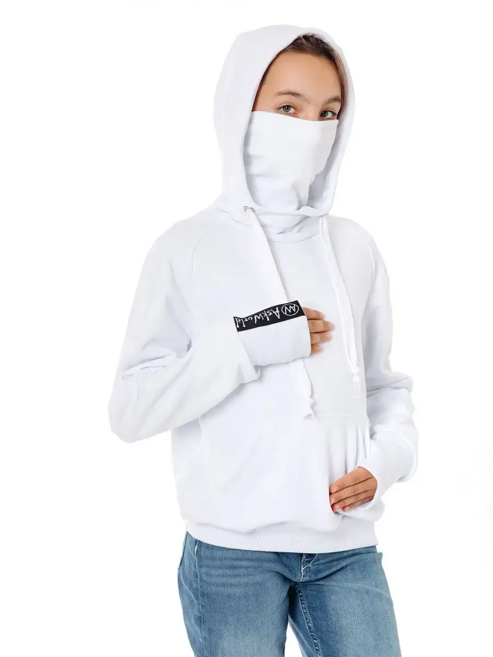 Худи с маской "Ниндзя" Толстовка "Ninja" без начеса