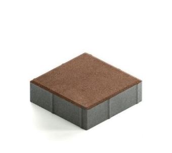 Тротуарная плитка Steingot Практик 60 из серого цемента с частичным прокрасом квадрат коричневая 200х200х60 мм