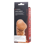 Телесная закрытая насадка 17,6см с пучками шишечек Kokos Cock Sleeve 009 Size L