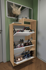 Обувница LEGO  - дуб/белый