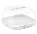 Тортница квадратная с защелками, с ручкой для переноски, двойное дно М1121