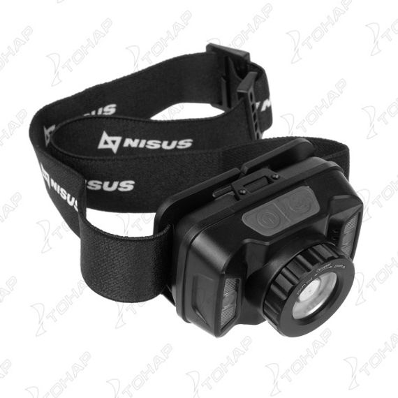 Фонарь налобный сенсорный 380 LM, IP44, USB (N-FN-HL18) NISUS