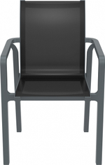 Кресло пластиковое Siesta Contract Pacific, темно-серый, черный