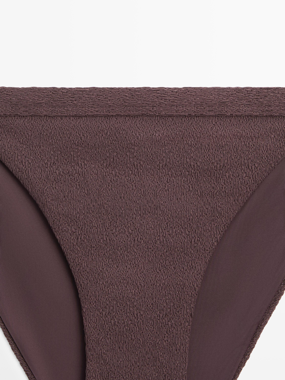 Massimo Dutti Плавки бикини из рельефной ткани, коричневый