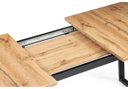 Стол раскладной Лота Лофт 120(160)х75х75 25 мм черный матовый / дуб вотан