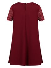 Бордовое платье кружевным верхом AMADEO