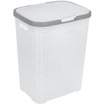 Корзина для белья 40л. с крышкой белая