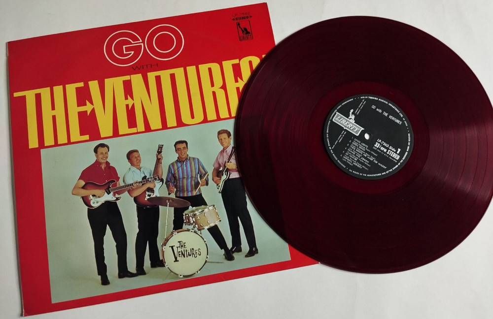 Винтажная виниловая пластинка LP The Ventures Go With The Ventures (Japan 1966) (No Obi) (Red Wax Vinyl)