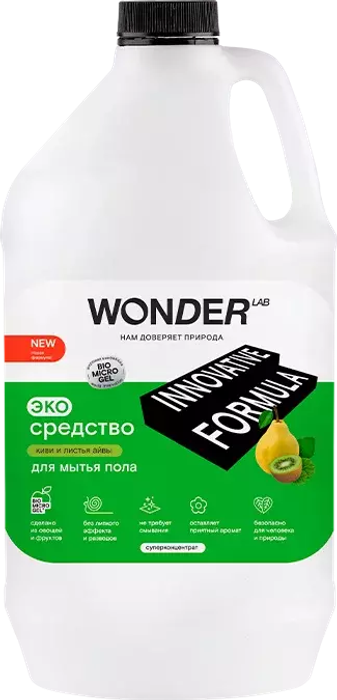 WONDER LAB Средство для мытья пола, киви и листья айвы, 3,78 л