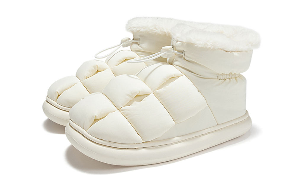 FEIYUE Tofu Insulated Shoes Waterproof Mid-top Casual Shoes Women"s Beige