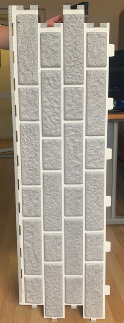 Сайдинг виниловый Tecos Brickwork Михелен Серый меланж 1140х350 мм