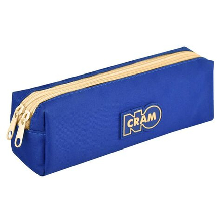 Пенал-косметичка (200*70*67) молния, ткань "Нет зубрежке! Синий" резиновая нашивка