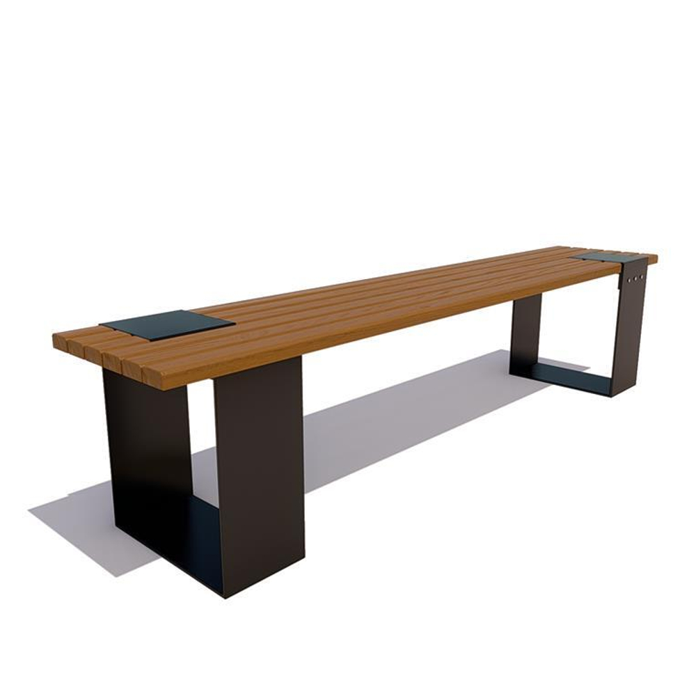 Банкетка стальная "Цюрих" лиственница 1,5м, тик