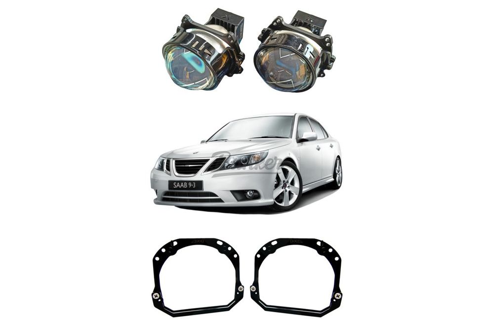 Комплект для замены штатных линз Saab 9-3 II Рестайлинг 2007-2014 Hella 2 AFS для Bi-LED