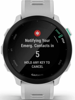 Смарт-часы Garmin Forerunner 55 42мм 1.04" LCD корп.белый рем.белый разм.брасл.:127-220мм (010-02562-11)