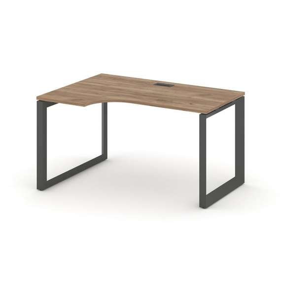 Style Project Стол рабочий эргономичный SN-59O.SPA-022(L) Дуб Табак/Металл Антрацит/Черный Заглушка
