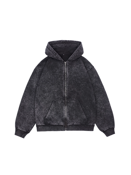 Худи на молнии Garment dyed 380 г