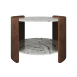 Столик Lagom Stone D 65 см высота 45 см (камень OV2, орех)