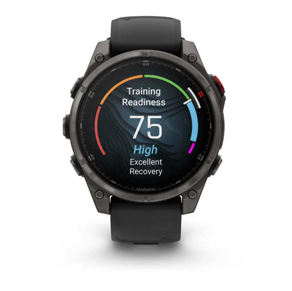 Умные часы Garmin Fenix 8 PRO, 47 мм, AMOLED, Sapphire, Carbon Gray DLC Titanium with Black/Pebble Gray Silicone Band