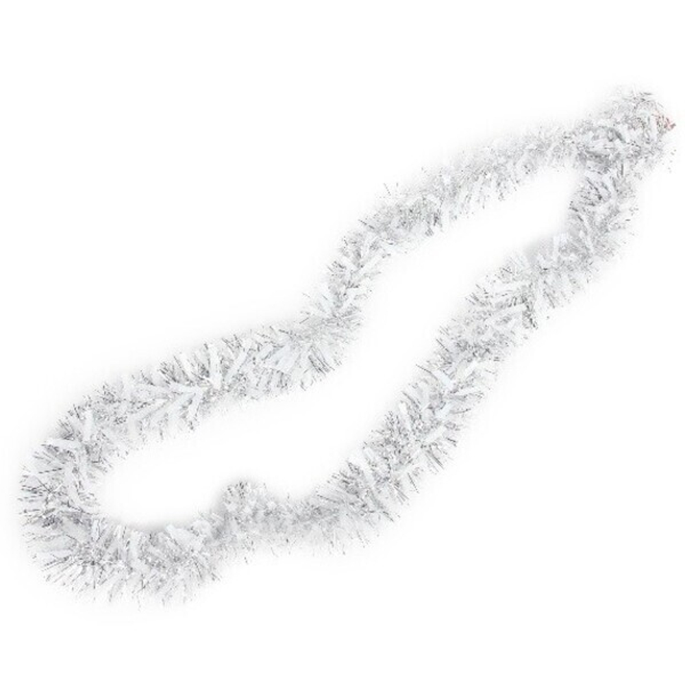 Мишура 2м 9см «Снежный блеск» белый, серебро