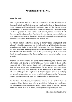 The Book of Chilam Balam of Chumayel | R.L. Roys