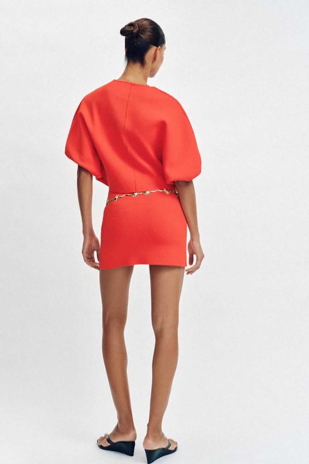 ZARA ТРИКОТАЖНАЯ МИНИ-ЮБКА, КОРАЛЛОВЫЙ/КРАСНЫЙ