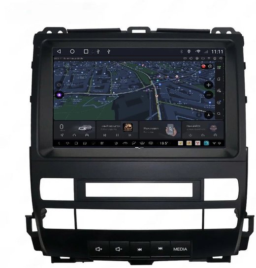 Магнитола для Toyota Land Cruiser Prado 120, Lexus GX470 (экран климата внизу, рамка 9") - Carmedia SF-9696-1 QLed+2K, Android 13, UIS7870 (DUDU7), CarPlay, SIM-слот