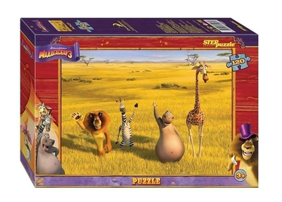 Пазл 120эл. DreamWorks "Мадагаскар - 3" (Степ пазл)