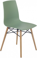 Стул пластиковый Papatya X-Treme-S Wox Pro Beech Wood, зеленый