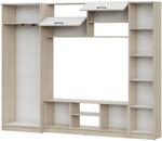 Стенка в гостиную со шкафом Белый/Цемент Светлый, МГС, 150х38х153,5 см SV-Мебель