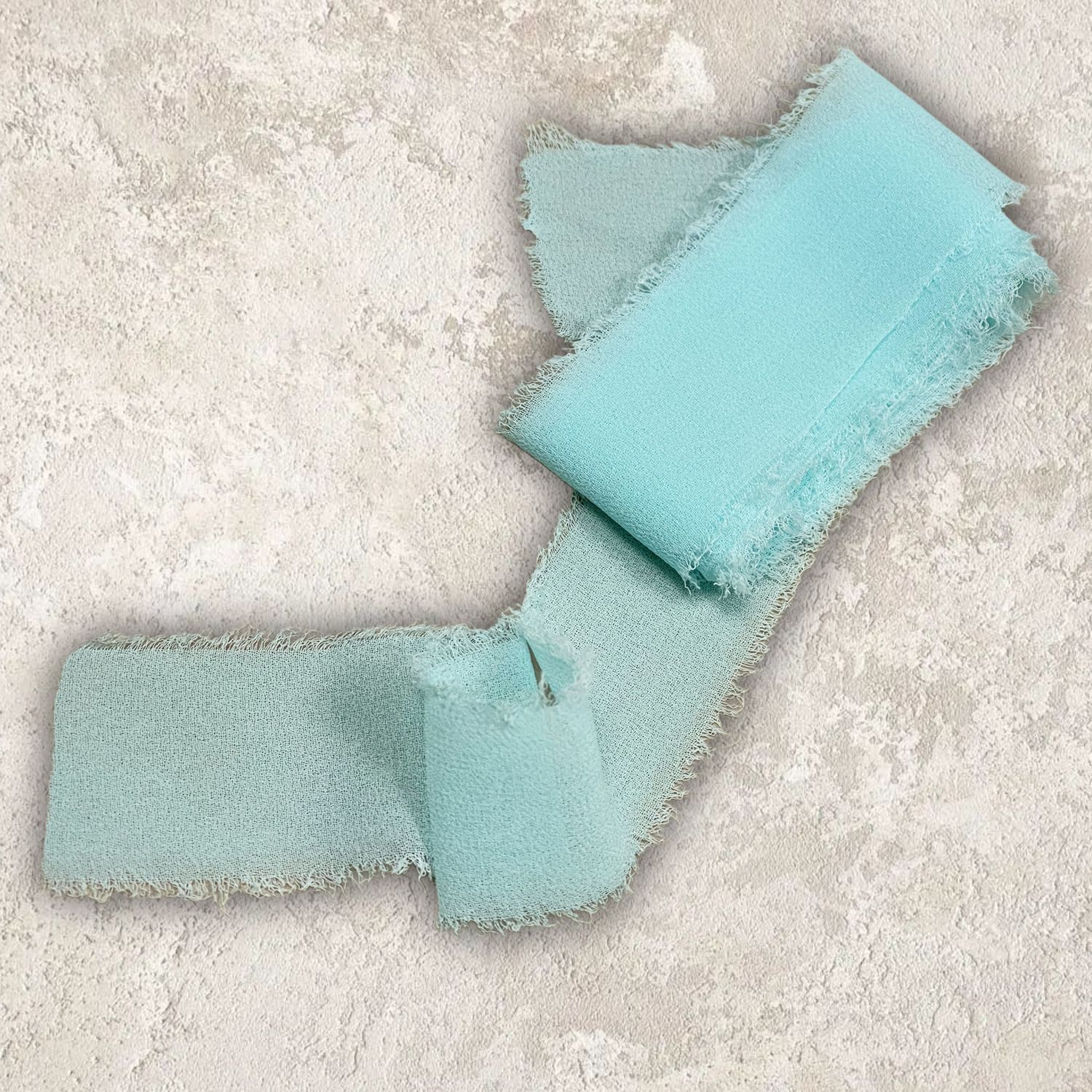 Шифоновая , шебби лента , 4см ширина , цвет небесно-голубой, 1м