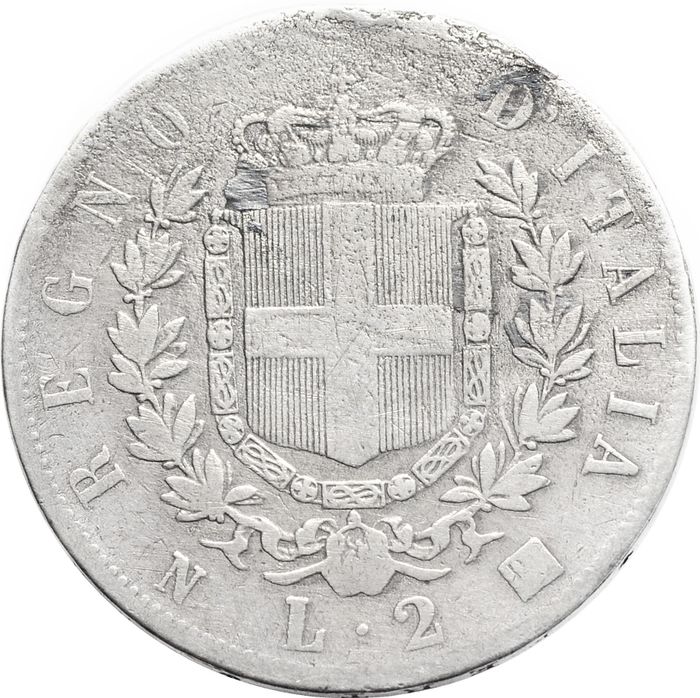 2 лиры 1863 Италия