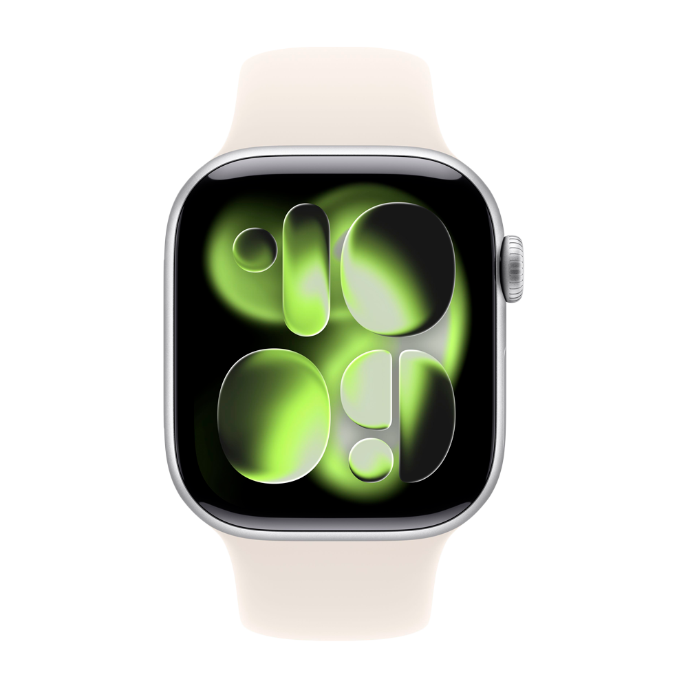 Умные часы Apple Watch Series 11 GPS, 42mm, Silver Aluminium Case with Starlight Sport Band, S/M