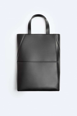 ZARA СУМКА-ШОПЕР ORIGAMI, ЧЕРНЫЙ