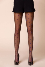 Черные колготки Stars с цветными звездочками (Размер: 3 размер) (Цвет: фиолетовый с розовым)