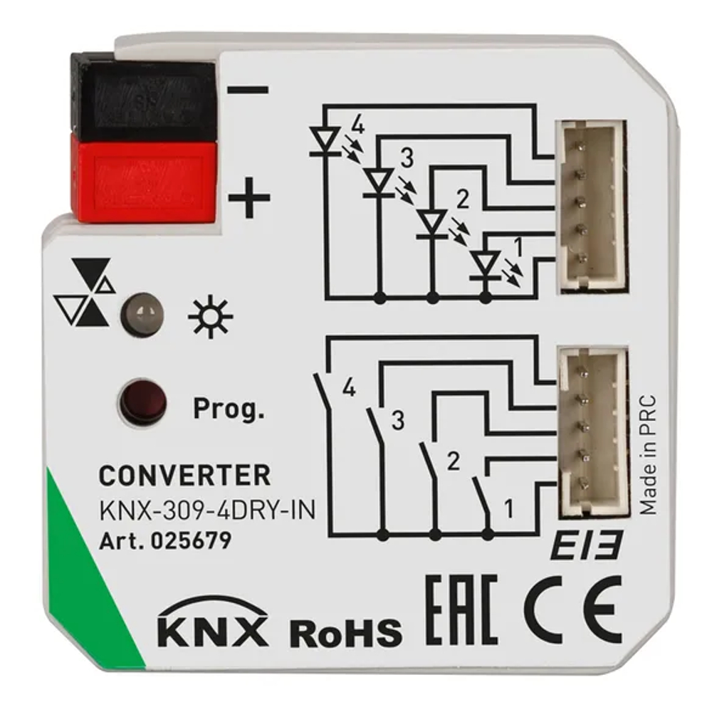 INTELLIGENT ARLIGHT Конвертер KNX-309-4DRY-IN (BUS) (IARL, IP20 Пластик, 2 года) 025679