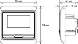 Теплый пол EWRIKA MAT EWR 150-8 самоклеящийся, под плитку, под паркетную доску с терморегулятором ТЕП91Ч черным, сенсорным