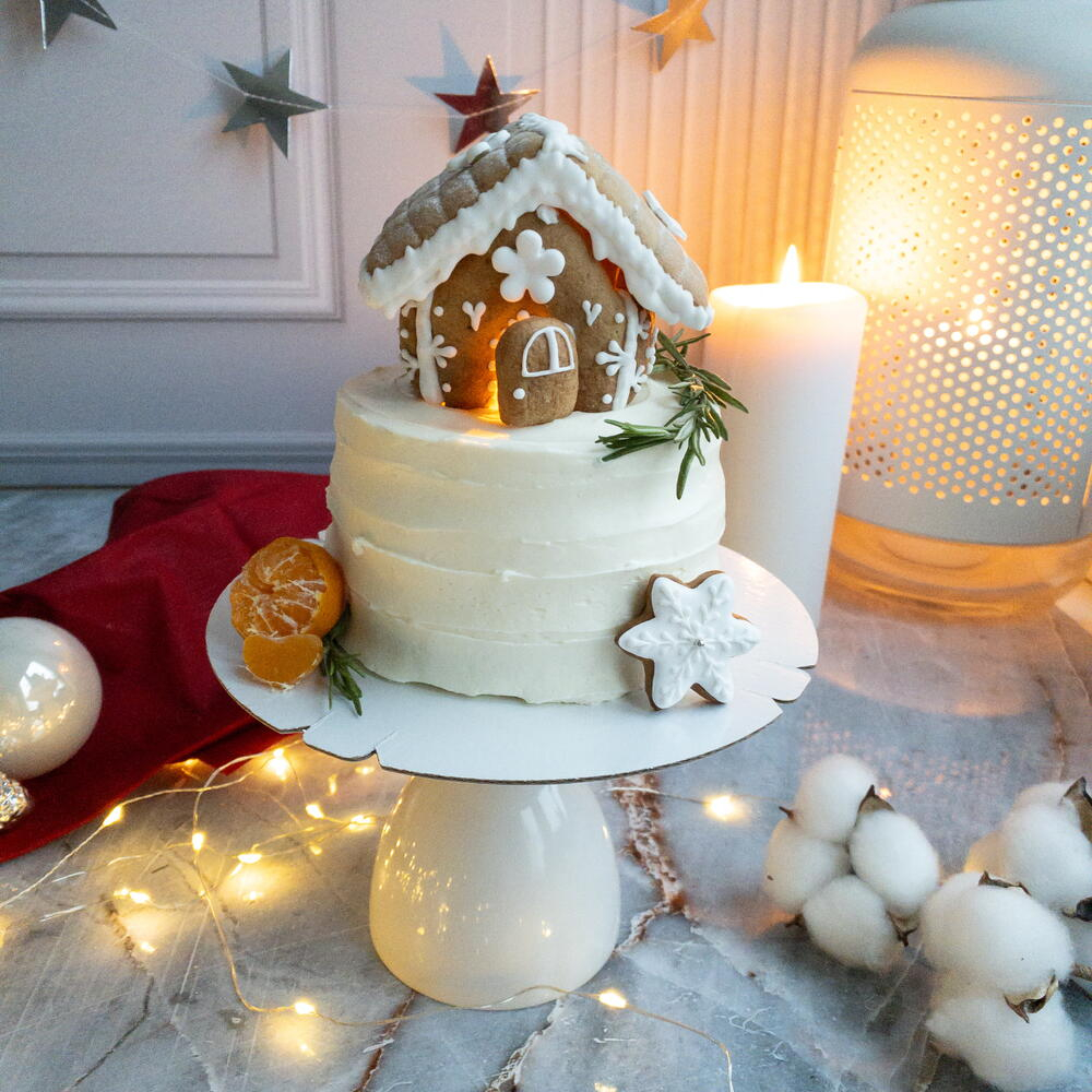 Бенто торт с Пряничным домиком и подсветкой | новый год | рождество | подарок | тайный санта