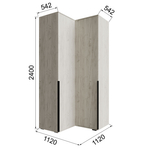 Шкаф-пенал Лилль с полками и штангой дуб крафт белый/дуб крафт табачный